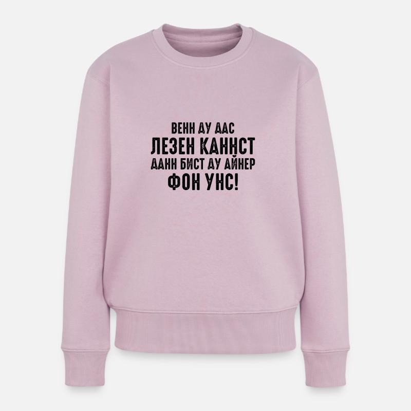 Wenn du das lesen kannst Spruch auf Russisch Russe - Frauen Premium Bio Pullover - Altrosa