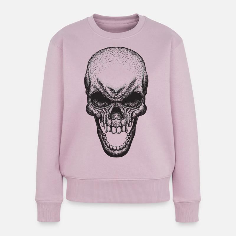 dot-Schädel - Frauen Premium Bio Pullover - Altrosa