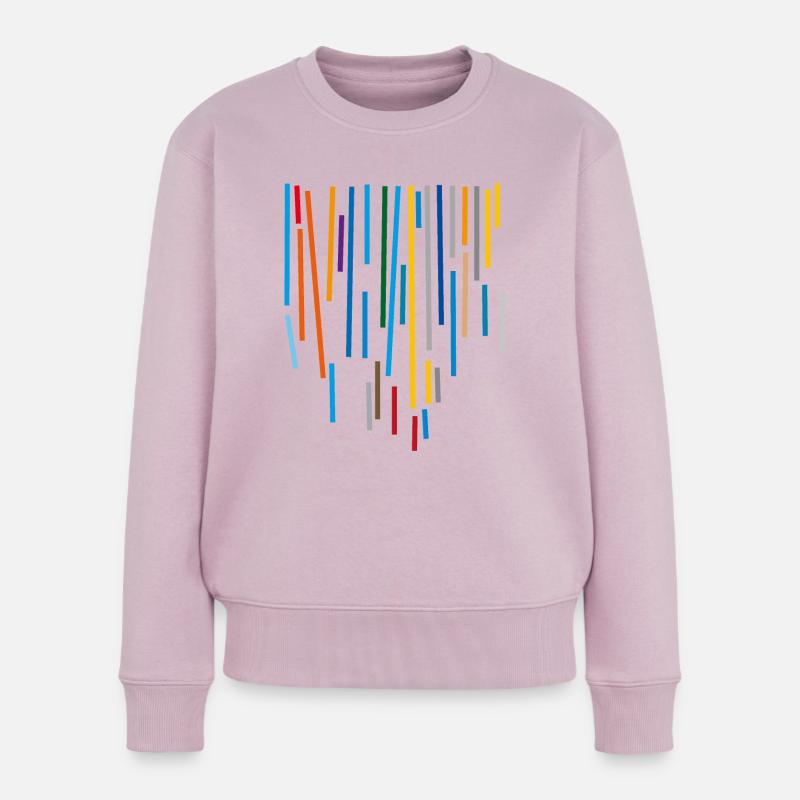 Muster Farben Streifen - Frauen Premium Bio Pullover - Altrosa