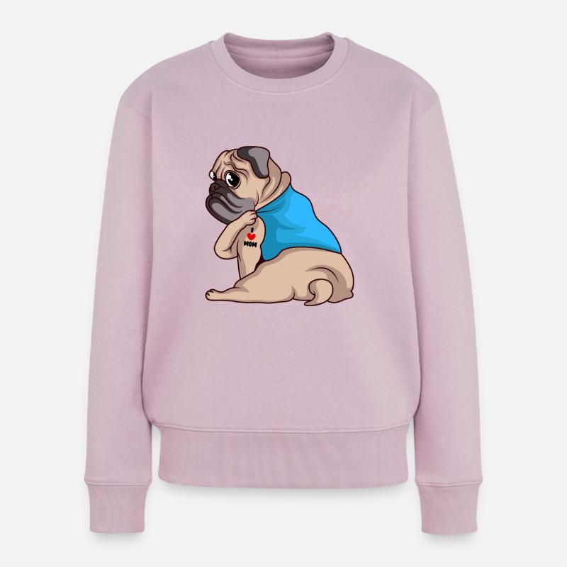 Mops Hund - Frauen Premium Bio Pullover - Altrosa