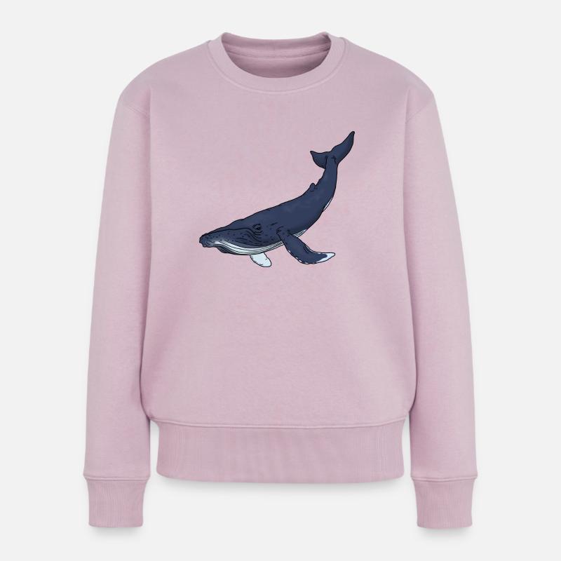 Couleur baleine bleue - Pull Premium bio Femme - rose poudré