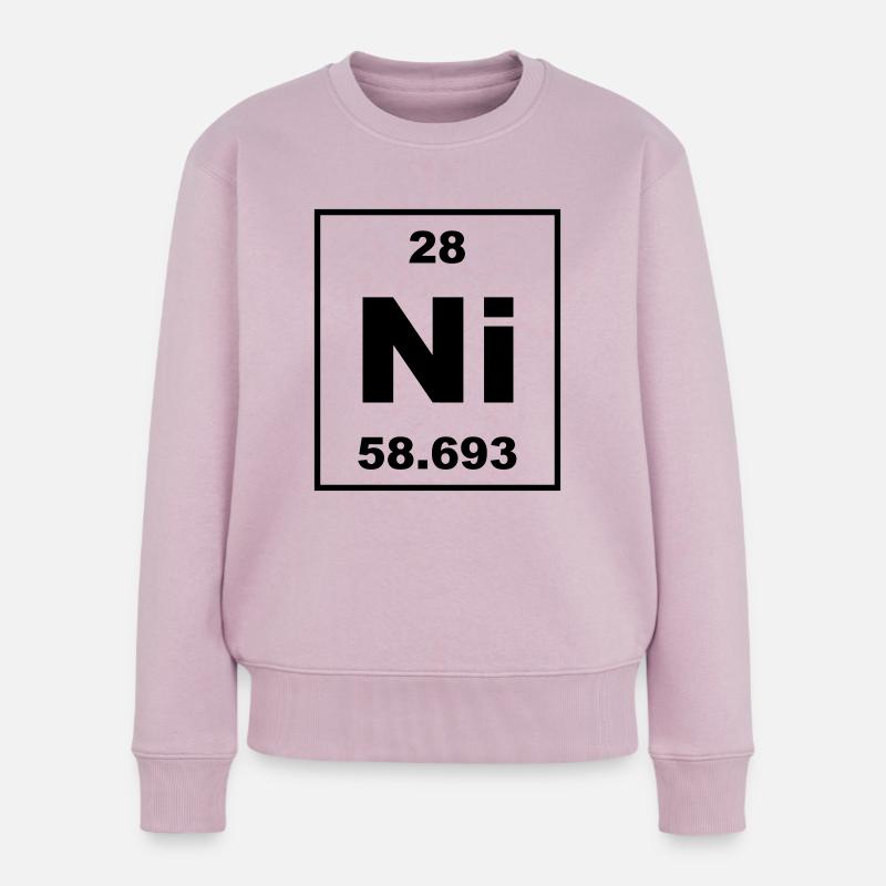 Periodic Element 28 - Ni (nickel) - small - Pull Premium bio Femme - rose poudré