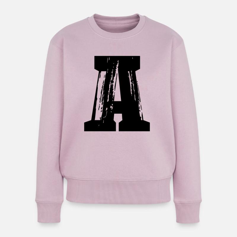 A - Buchstabe - Frauen Premium Bio Pullover - Altrosa