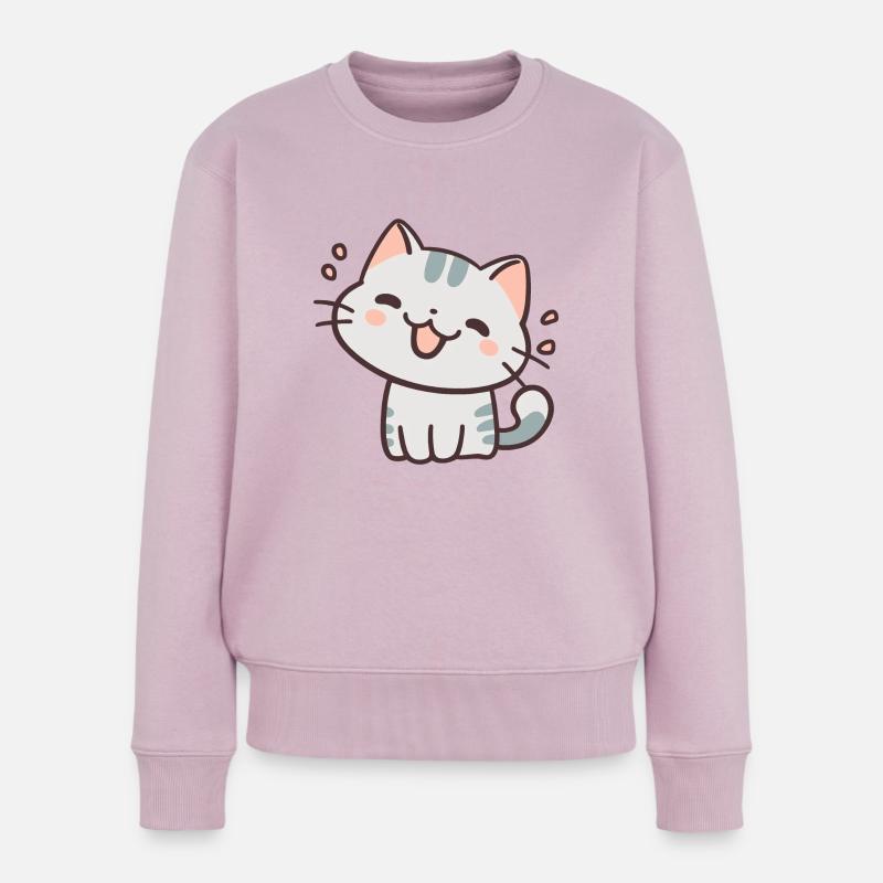 Süße Katze - Frauen Premium Bio Pullover - Altrosa