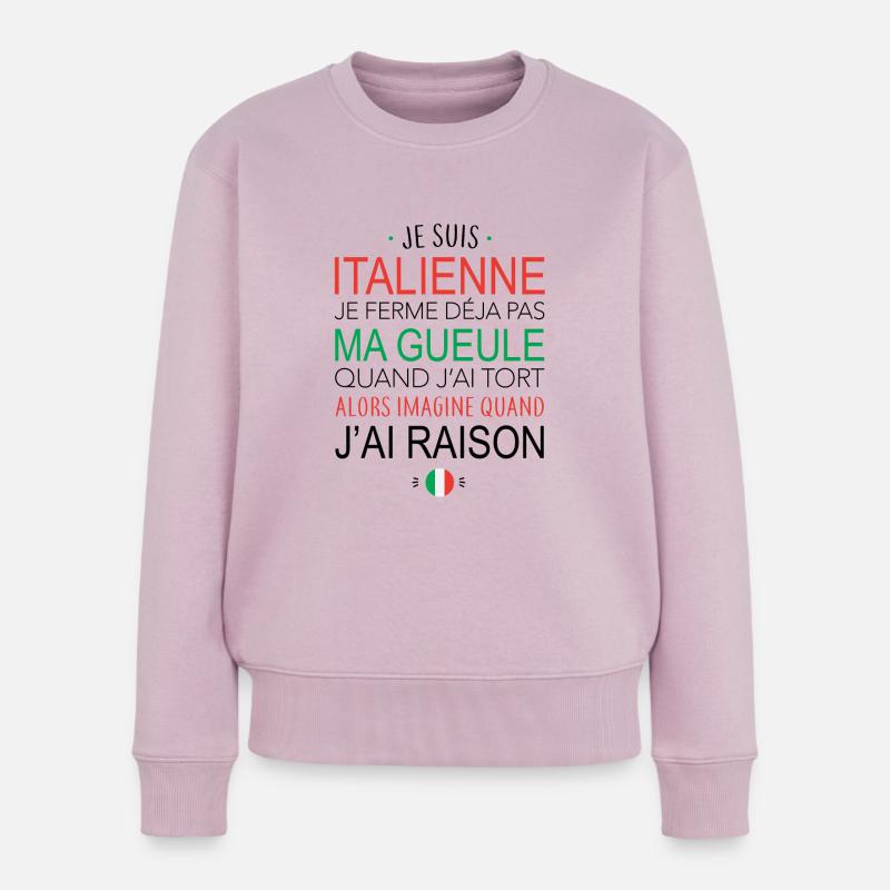 Italienne - Ma gueule - Pull Premium bio Femme - rose poudré