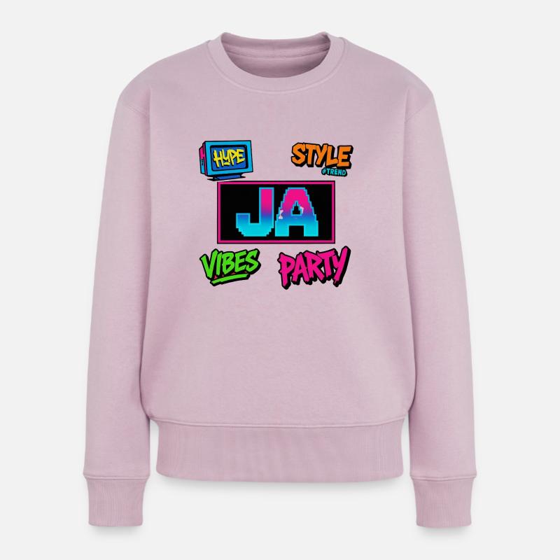 Pixel Vibes Ja - Frauen Premium Bio Pullover - Altrosa