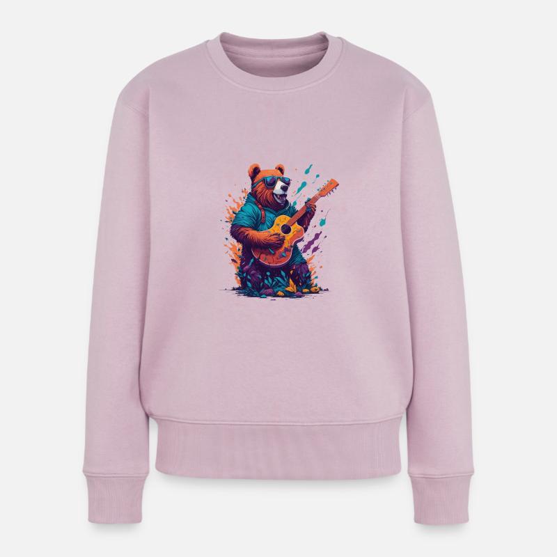 Klingelnder Bär - Frauen Premium Bio Pullover - Altrosa