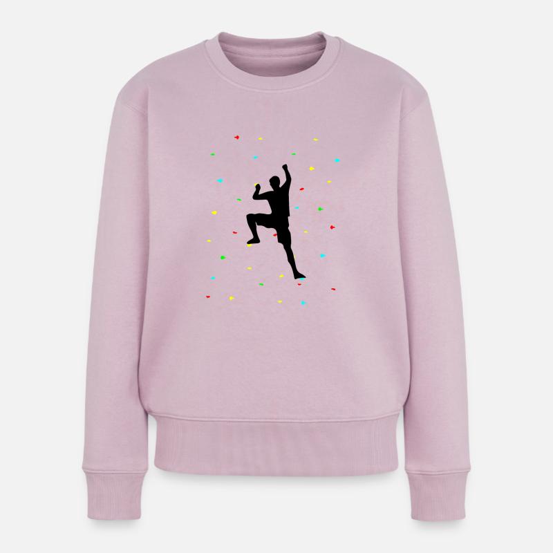 Mur d'escalade coloré escalade rocher - Pull Premium bio Femme - rose poudré