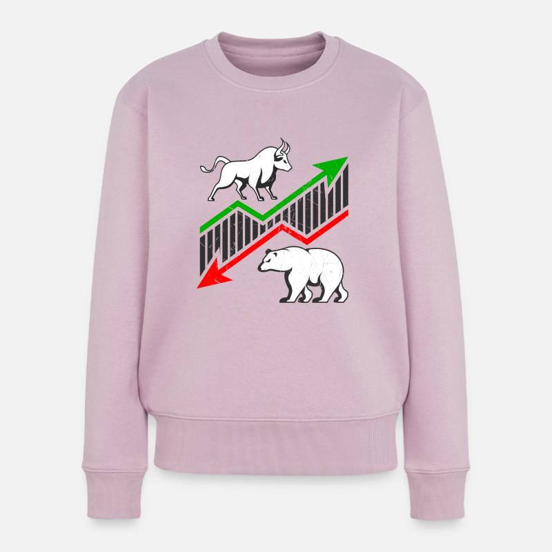 Bulle vs Bär - Börse - Frauen Premium Bio Pullover - Altrosa