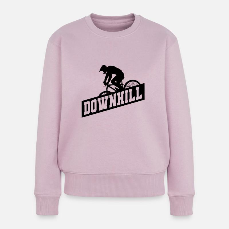 Downhill Biker - Frauen Premium Bio Pullover - Altrosa