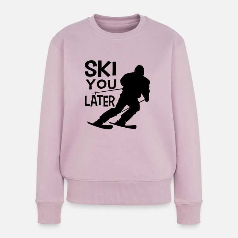 Skifahrer Spruch - Frauen Premium Bio Pullover - Altrosa