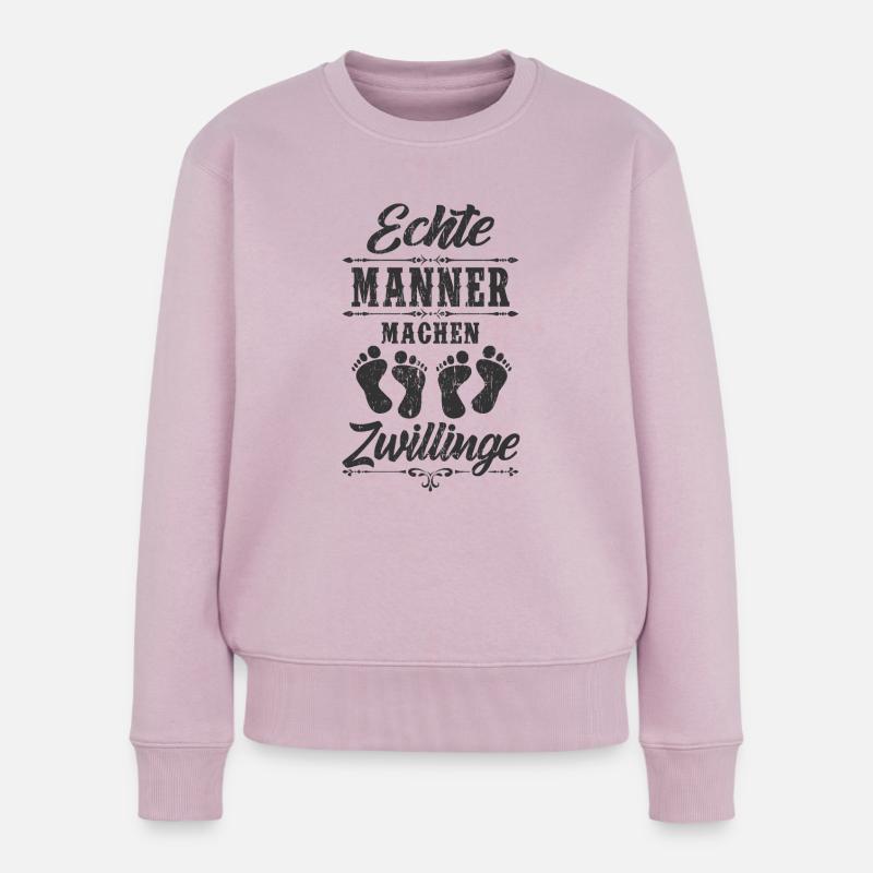 Zwillinge - Frauen Premium Bio Pullover - Altrosa