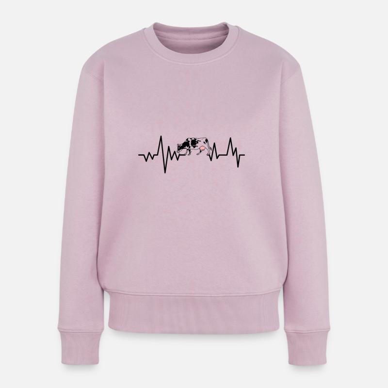 Battement de coeur de vache - Pull Premium bio Femme - rose poudré
