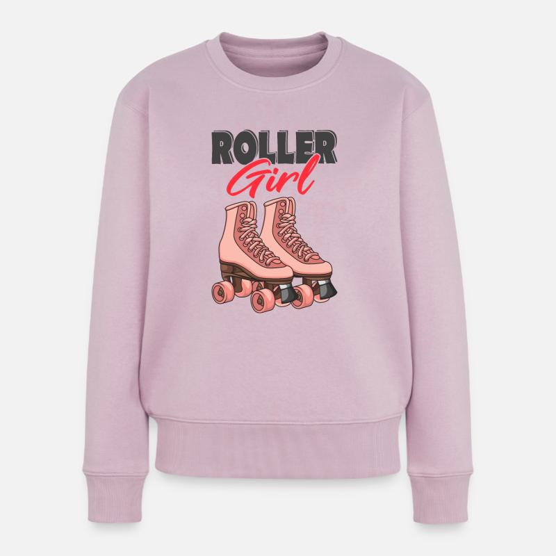 Rollschuhe - Frauen Premium Bio Pullover - Altrosa
