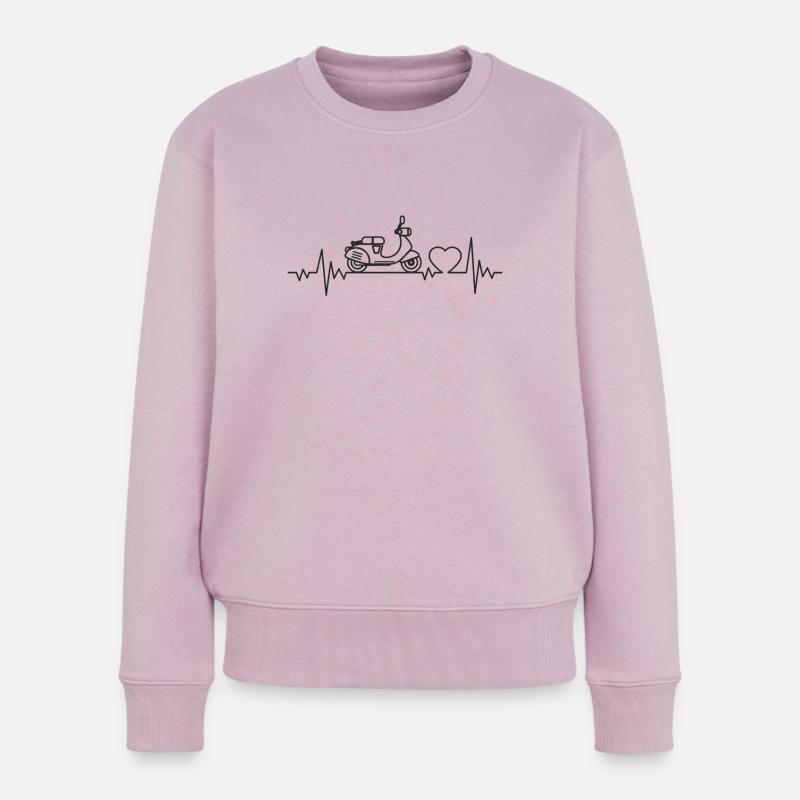 Moped Herzschlag - Frauen Premium Bio Pullover - Altrosa