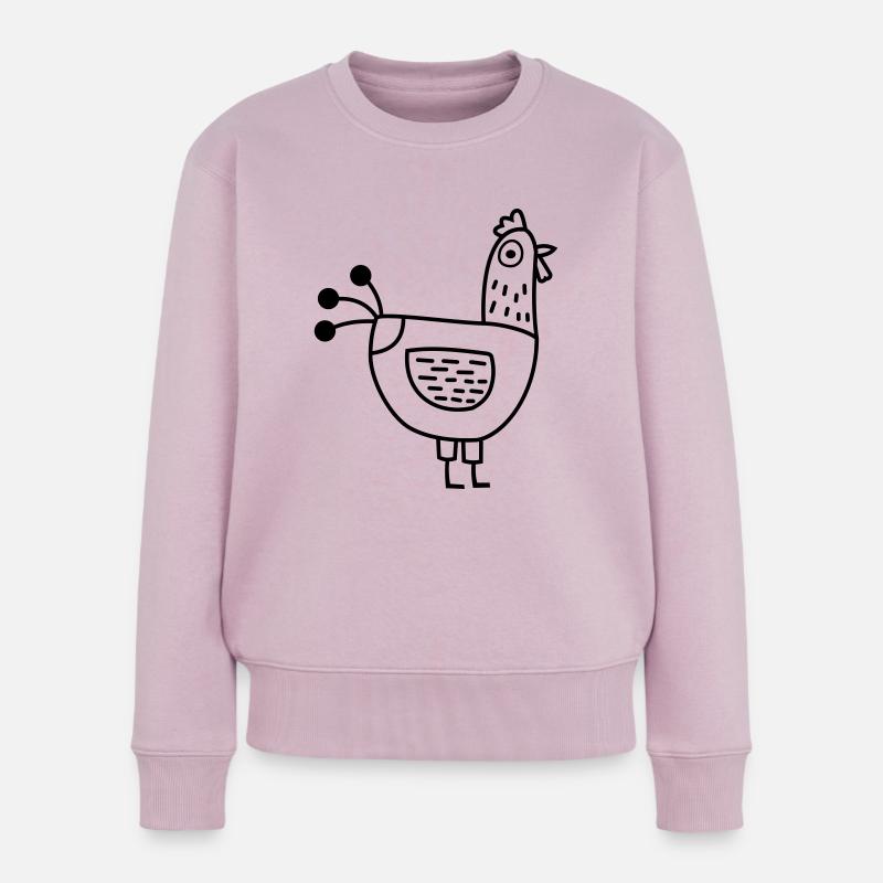 Huhn - Frauen Premium Bio Pullover - Altrosa