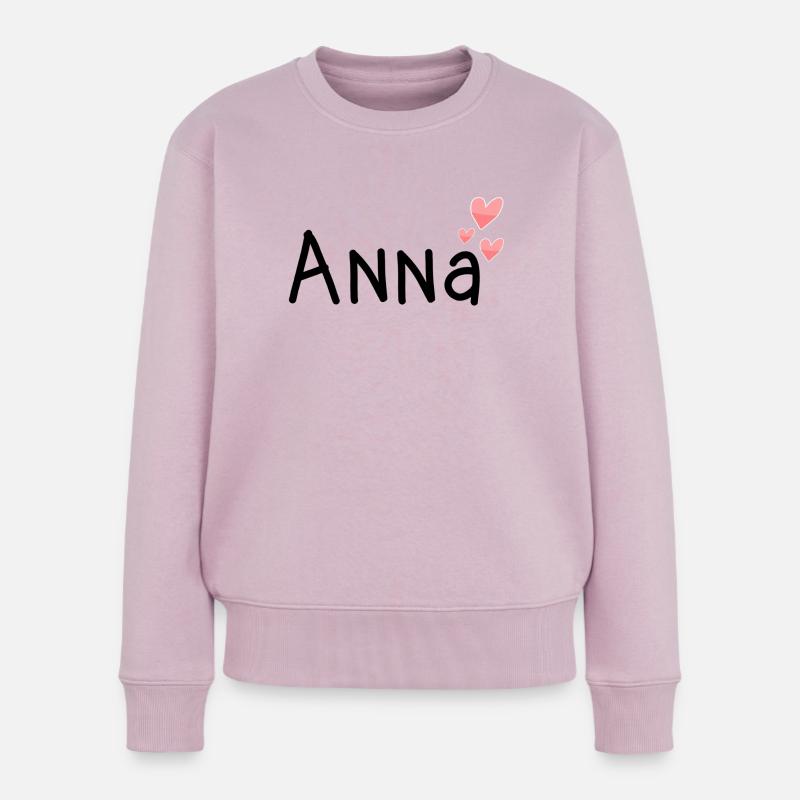 Name - Anna - Frauen Premium Bio Pullover - Altrosa