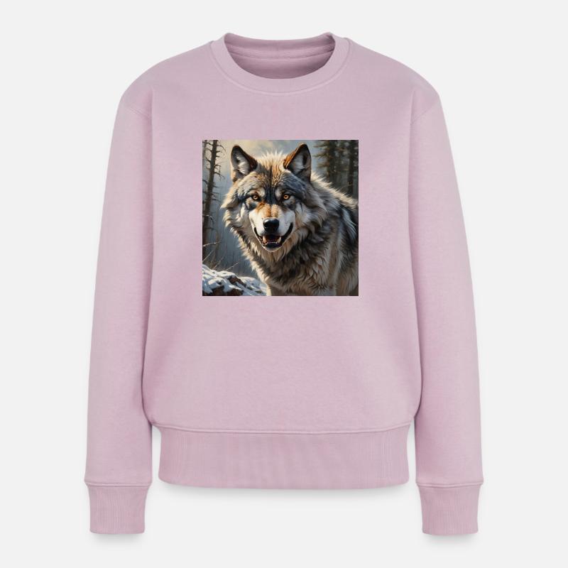 Wolf - Frauen Premium Bio Pullover - Altrosa