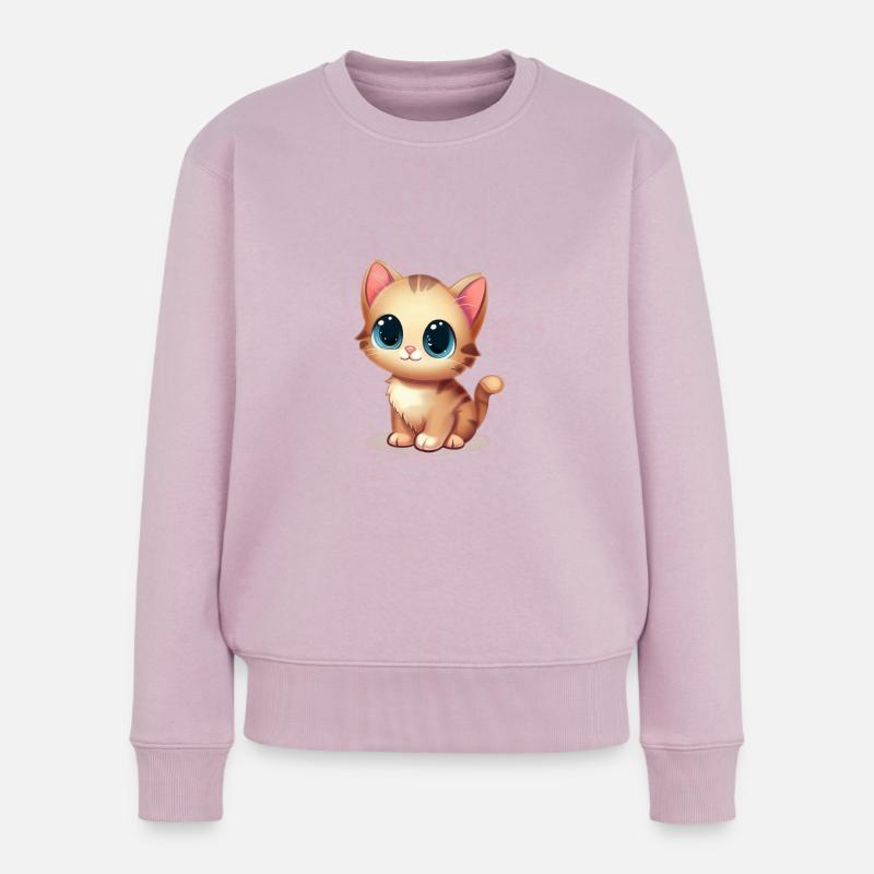 Kätzchen - Frauen Premium Bio Pullover - Altrosa