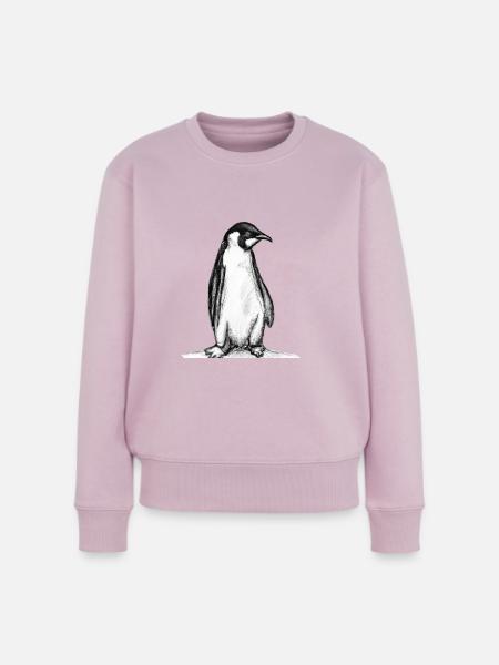 Pinguin Illustration - Frauen Premium Bio Pullover - Altrosa