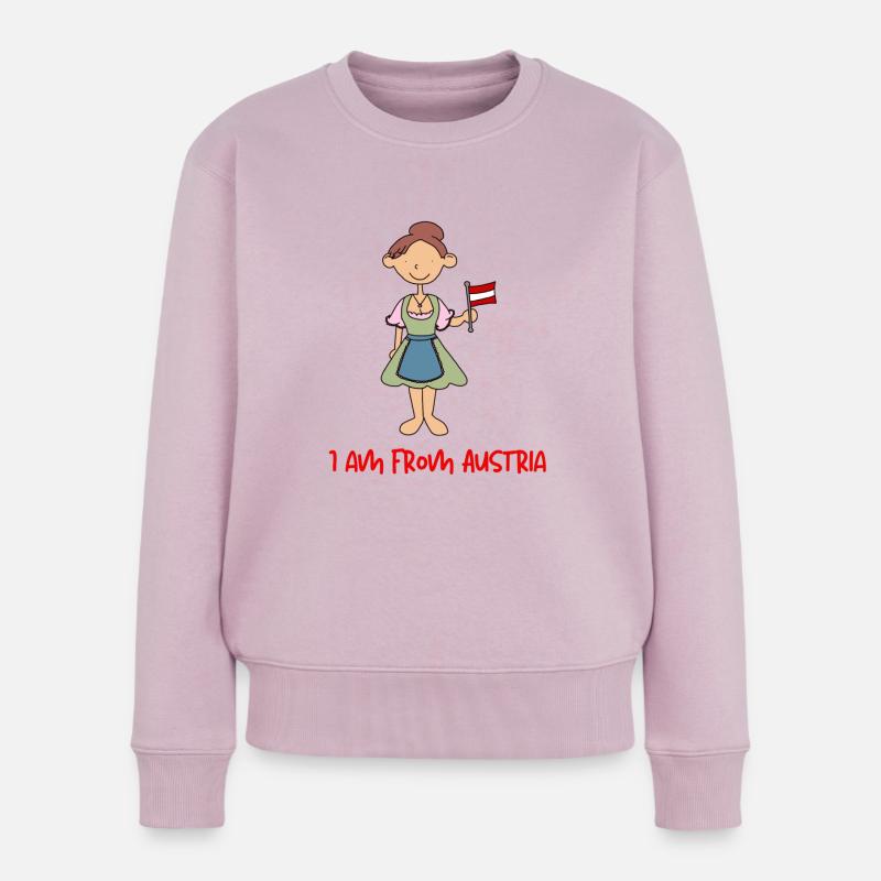 I am from Austria! - Frauen Premium Bio Pullover - Altrosa