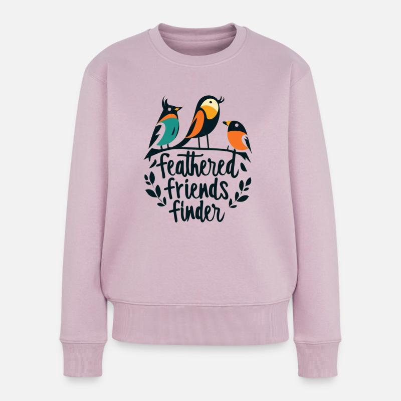Slogan "Feathered Friend Finder" - Frauen Premium Bio Pullover - Altrosa