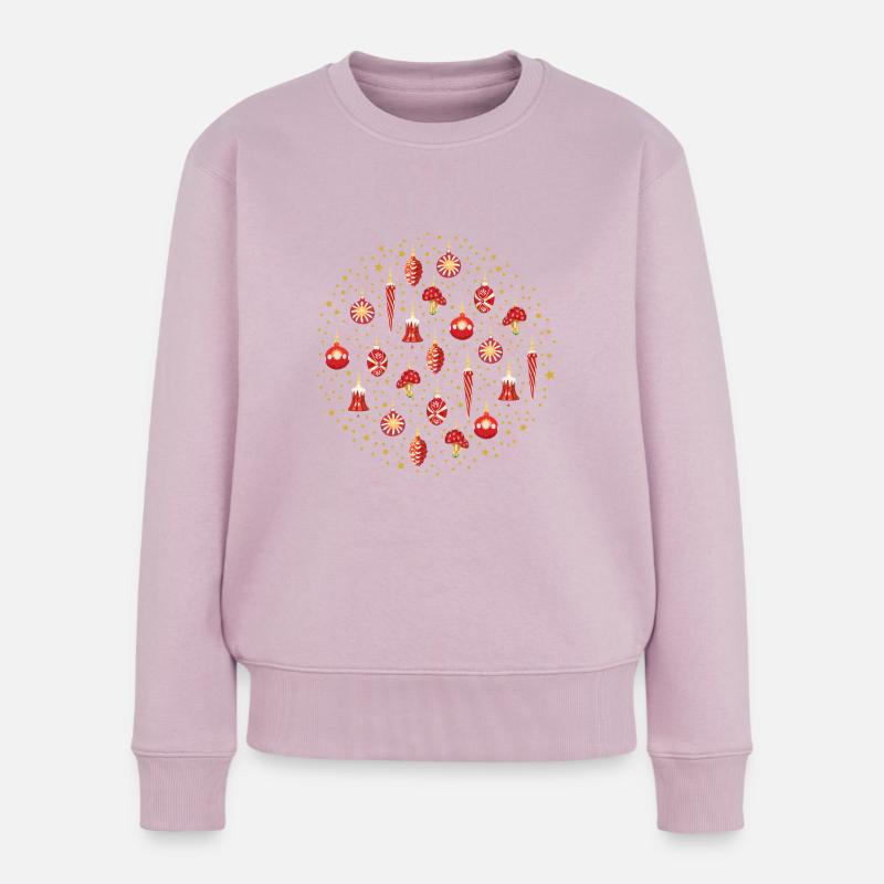 Xmas Galaxy Rot - Frauen Premium Bio Pullover - Altrosa