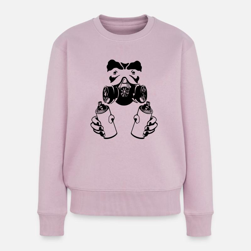 graffiti monkey - Frauen Premium Bio Pullover - Altrosa