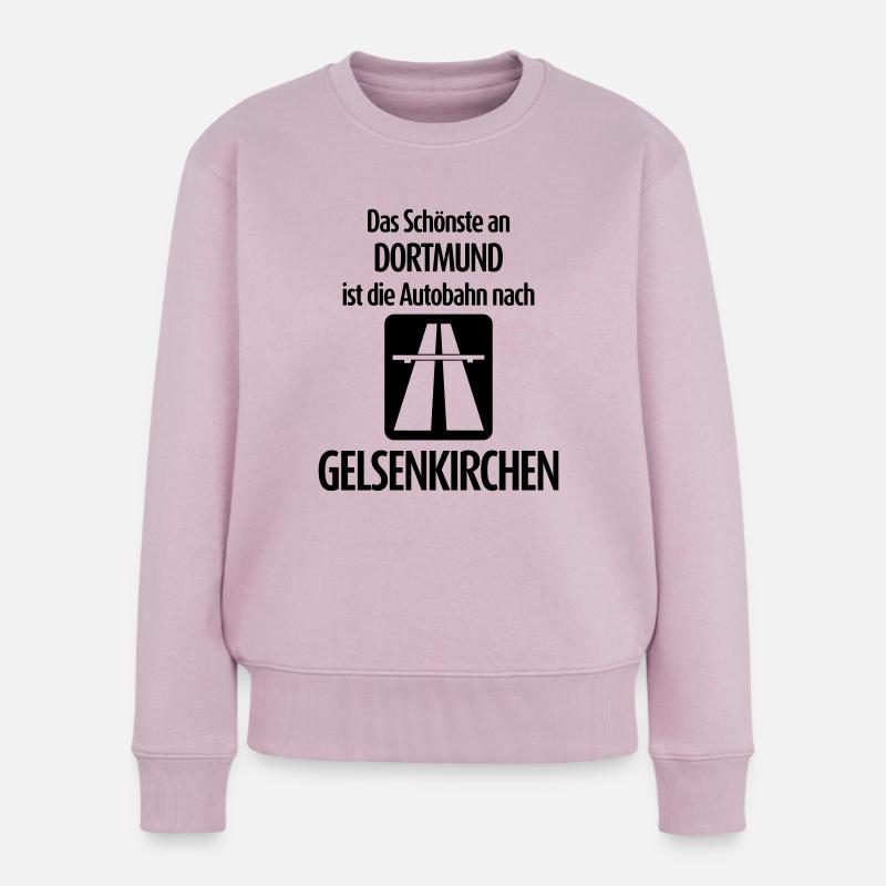 Autobahn nach Gelsenkirchen - Anti Dortmund - Frauen Premium Bio Pullover - Altrosa