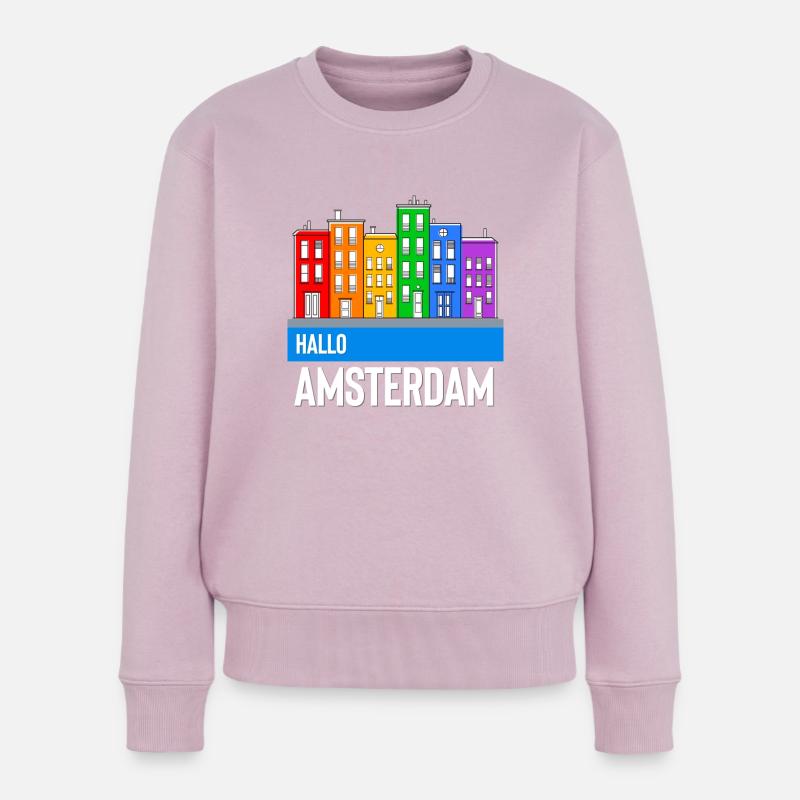 Amsterdam - Pull Premium bio Femme - rose poudré