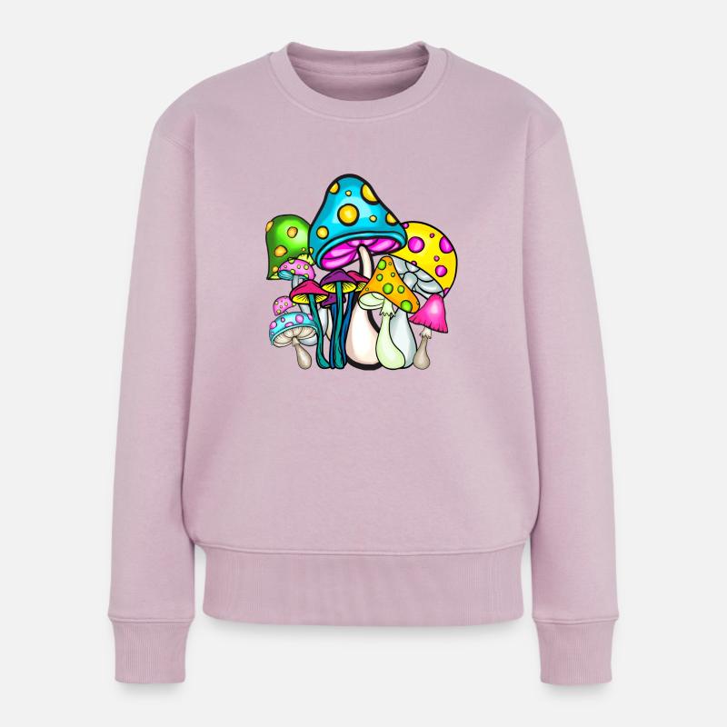 Verrückte Pilze - Frauen Premium Bio Pullover - Altrosa