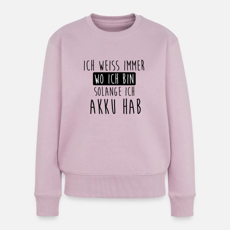 Ich weiss immer wo Ich bin - Frauen Premium Bio Pullover - Altrosa