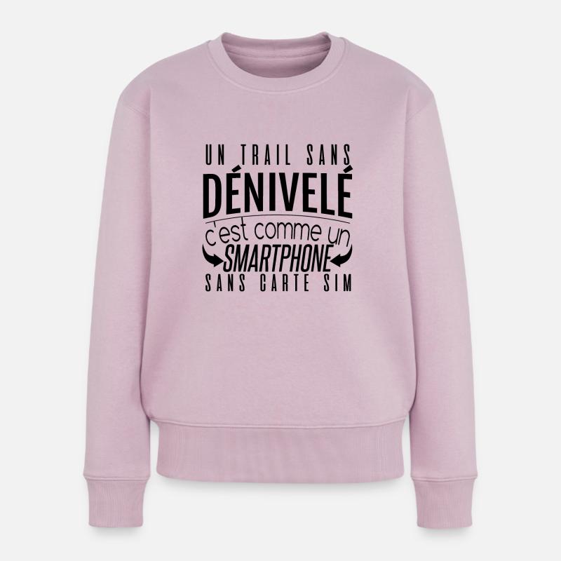 Un trail sans dénivelé - Pull Premium bio Femme - rose poudré