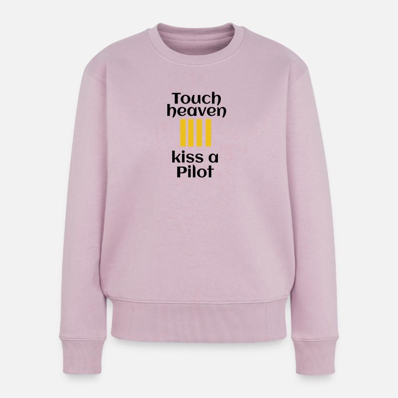 kiss a pilot - Frauen Premium Bio Pullover - Altrosa