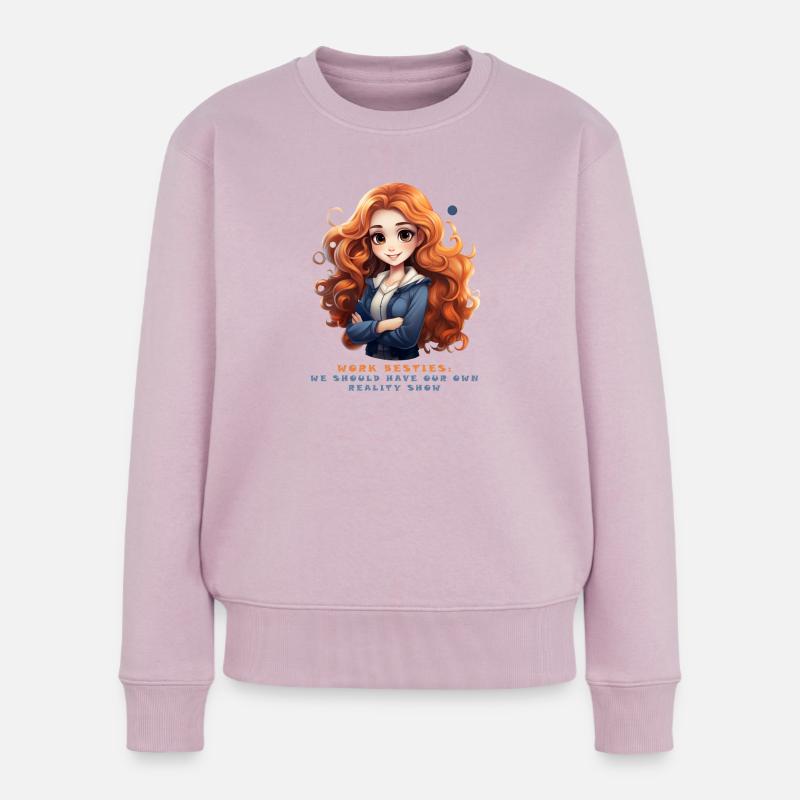 Arbeit, Besties, Bestien, Unsere eigene Reality-Show - Frauen Premium Bio Pullover - Altrosa