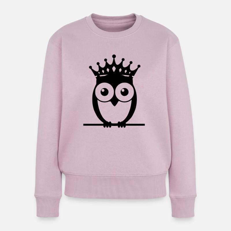 Eule - Frauen Premium Bio Pullover - Altrosa