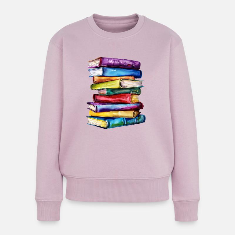 Die Kraft der Bücher - Frauen Premium Bio Pullover - Altrosa