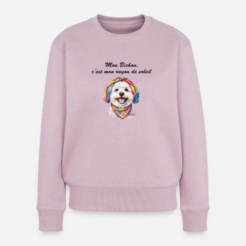 Bichon rayon de soleil - Pull Premium bio Femme - rose poudré