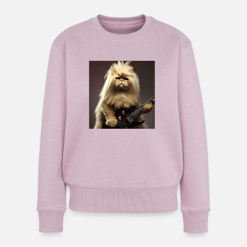 Perserkatze Negan als Rocker - Frauen Premium Bio Pullover - Altrosa