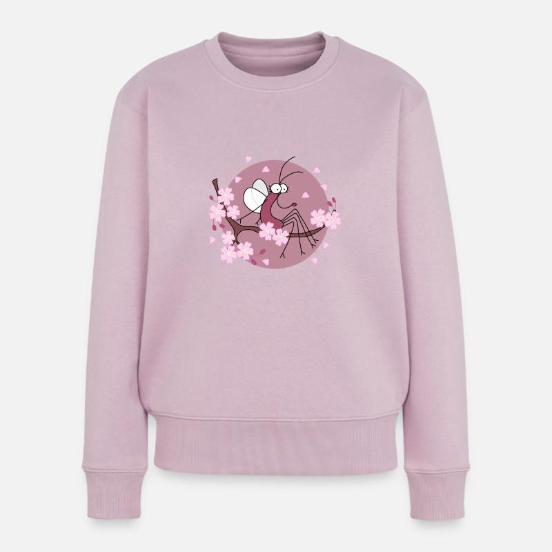 Djen Wana liebt Kirschblüten - Frauen Premium Bio Pullover - Altrosa