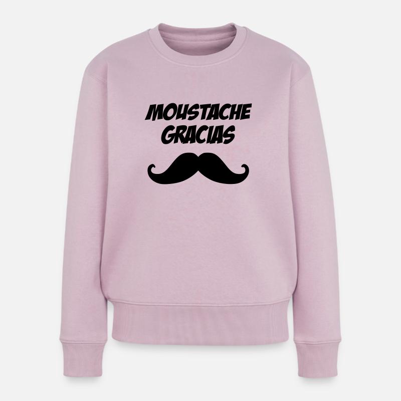 moustache gracias - Pull Premium bio Femme - rose poudré