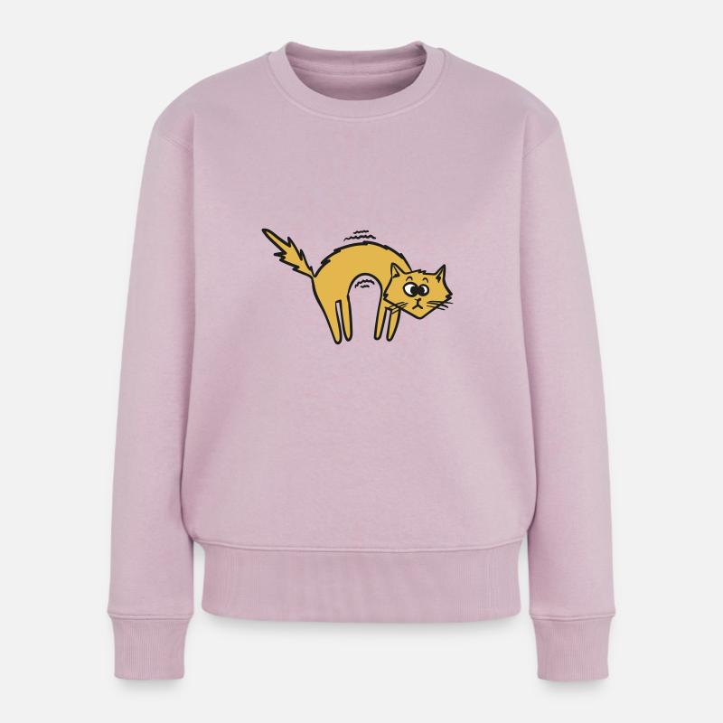 Coole Katze - Frauen Premium Bio Pullover - Altrosa