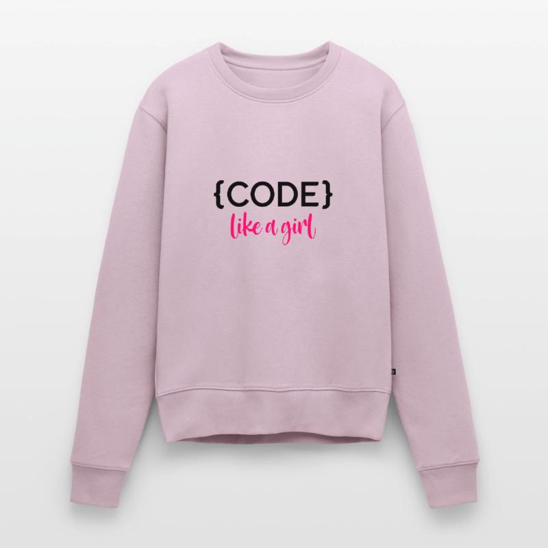 Code Like A Girl Programming Coder Computer Geek D Frauen Premium Bio Pullover