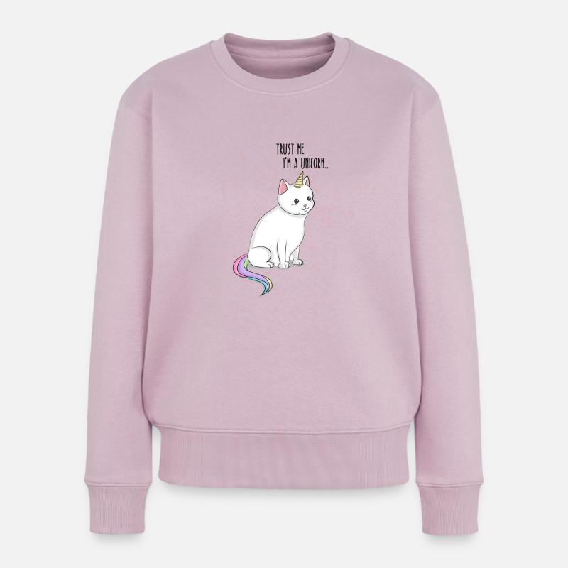caticorn - Einhorn Katze - Frauen Premium Bio Pullover - Altrosa