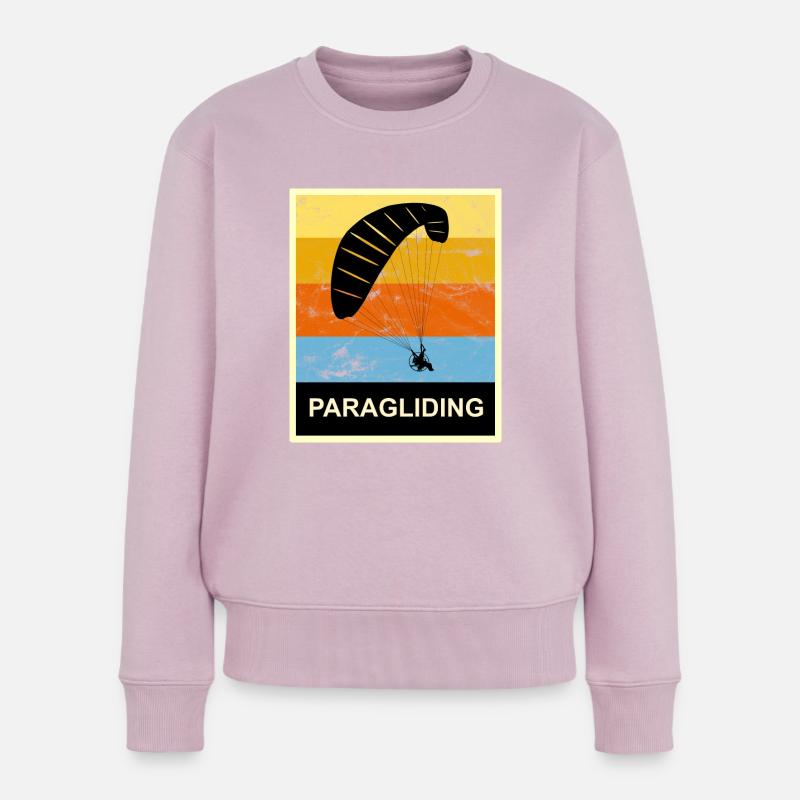 Gleitschirm Fliegen Vintage Geschenk Retro - Frauen Premium Bio Pullover - Altrosa