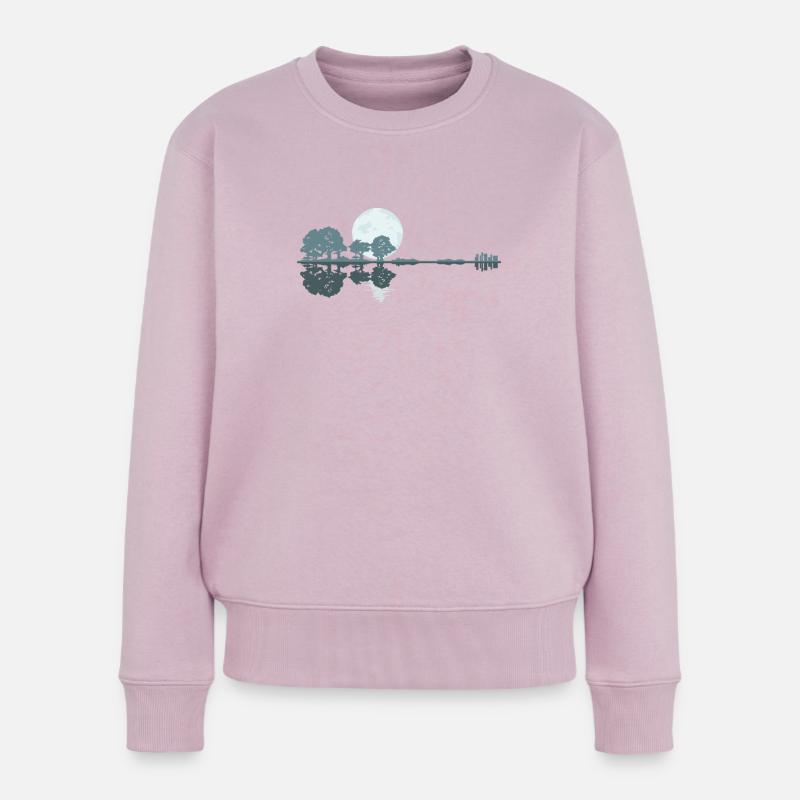 Guitar Lake Shadow Moonlight Geschenkidee - Frauen Premium Bio Pullover - Altrosa