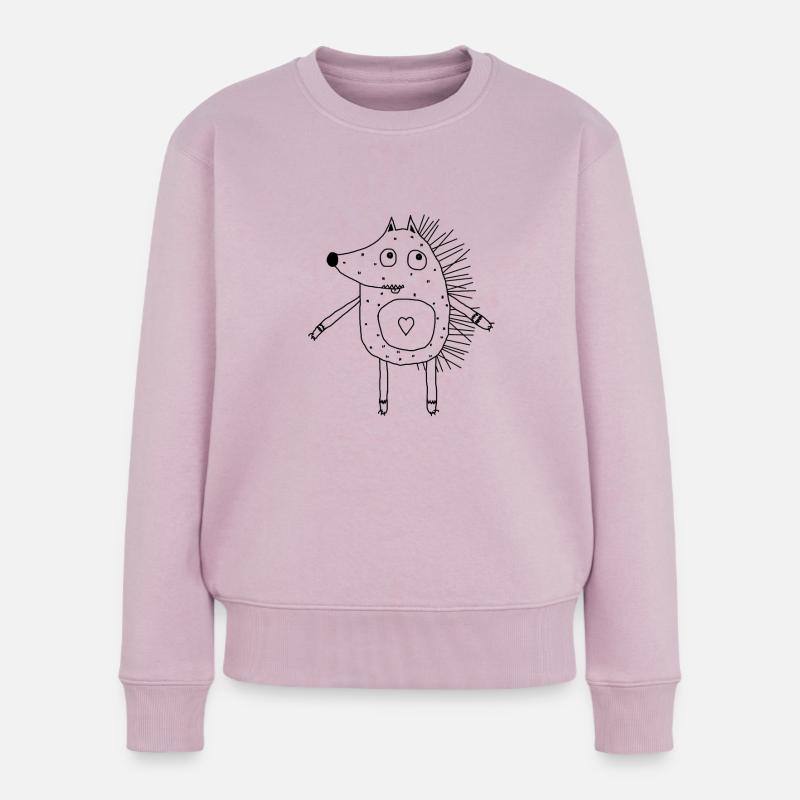 Hérisson avec du cœur - Pull Premium bio Femme - rose poudré