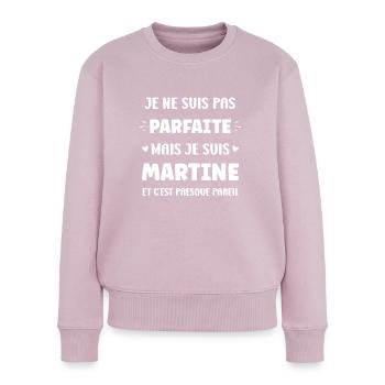 Martine - Pull Premium bio Femme - rose poudré - Devant - Julia (174cm)