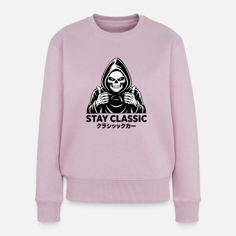 SKULL STAY CLASSIC - Frauen Premium Bio Pullover - Altrosa