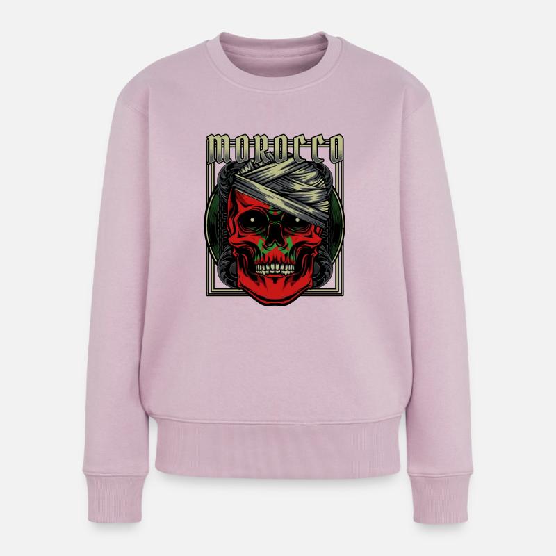 Crâne Marocain Maroc Rabat Cadeau - Pull Premium bio Femme - rose poudré